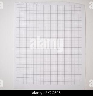 Checkered paper with torn top edge, blank blank sheet, texture and background, copy of space, template Stock Photo