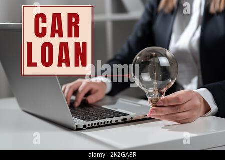 Handwriting text Car Loan. Business concept taking money from bank with big interest to buy new vehicle Stock Photo