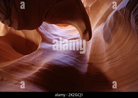 Natural sculpture in slot canyon - Secret Antelope Canyon, Arizona Stock Photo