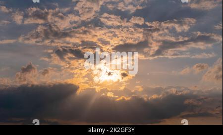 Dramatic sunset over rural area Stock Photo