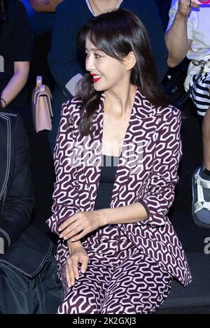 SHANGHAI, CHINA - SEPTEMBER 22, 2022 - Actress Tong Liya attends the SS 2023 Shanghai Fashion Week in Shanghai, China, Sept 22, 2022. Stock Photo