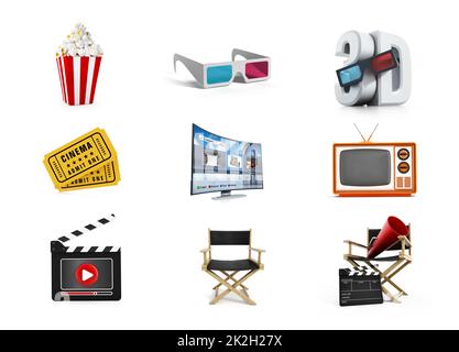 Media icon set Stock Photo