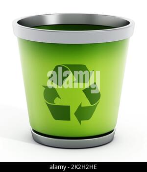 illustration of recycle bin on white background Stock Photo - Alamy