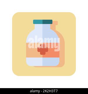 Abstract button pill jar icon on white background - Vector Stock Photo