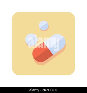 Abstract button pill and capsule icon on white background - Vector Stock Photo