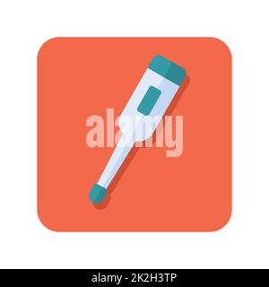 Abstract button thermometer icon on white background - Vector Stock Photo