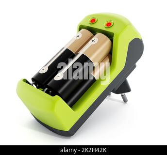 Green battery charger Stock Photo