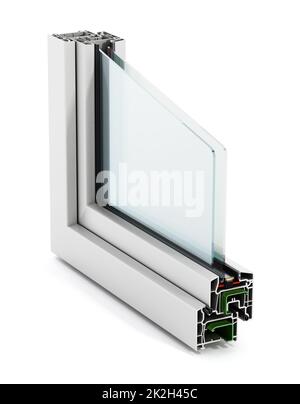 Pvc White Window Pdf Example Pvc profile windows with triple glazing on white background. Accurate ...