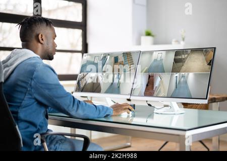 CCTV Security Footage Stock Photo