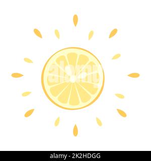 Abstract icon juicy lemon with splash on white background - Vector Stock Photo