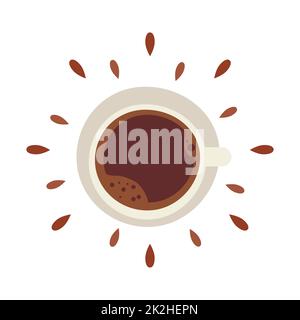 Abstract coffee cup icon on white background - Vector Stock Photo