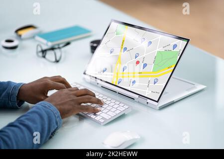 GPS Location Map Search Online Stock Photo