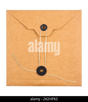 Brown vintage paper envelope isolated on the white background Stock ...