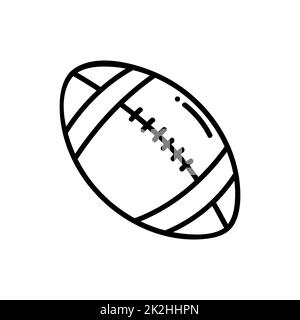 American football ball thin line icon isolated on white background - Vector Stock Photo