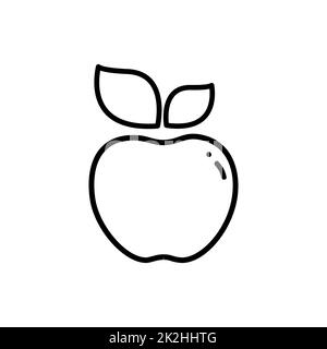 Apple thin line icon on white background - Vector Stock Photo