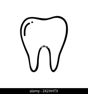 Thin line tooth icon on white background - Vector Stock Photo