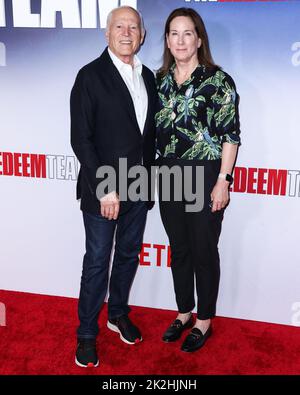 HOLLYWOOD, LOS ANGELES, CALIFORNIA, USA - SEPTEMBER 22: American film producer and director Frank Marshall and wife/American film producer and President of Lucasfilm Kathleen Kennedy arrive at the Los Angeles Special Screening Of Netflix's 'The Redeem Team' held at the Netflix Tudum Theater on September 22, 2022 in Hollywood, Los Angeles, California, United States. (Photo by Xavier Collin/Image Press Agency) Stock Photo