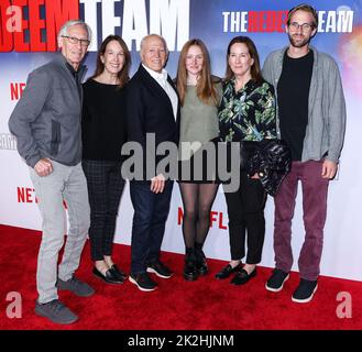 HOLLYWOOD, LOS ANGELES, CALIFORNIA, USA - SEPTEMBER 22: American film producer and director Frank Marshall, daughter Lili Marshall and wife/American film producer and President of Lucasfilm Kathleen Kennedy arrive at the Los Angeles Special Screening Of Netflix's 'The Redeem Team' held at the Netflix Tudum Theater on September 22, 2022 in Hollywood, Los Angeles, California, United States. (Photo by Xavier Collin/Image Press Agency) Stock Photo