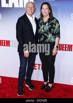 Hollywood, United States. 22nd Sep, 2022. HOLLYWOOD, LOS ANGELES, CALIFORNIA, USA - SEPTEMBER 22: American film producer and director Frank Marshall and wife/American film producer and President of Lucasfilm Kathleen Kennedy arrive at the Los Angeles Special Screening Of Netflix's 'The Redeem Team' held at the Netflix Tudum Theater on September 22, 2022 in Hollywood, Los Angeles, California, United States. (Photo by Xavier Collin/Image Press Agency) Credit: Image Press Agency/Alamy Live News Stock Photo