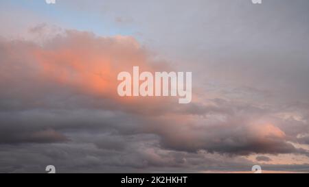 Sky with red-colored clouds Stock Photo