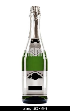 Bottle of sparkling wine with empty space on it Stock Photo