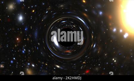 Space Tunnel With Galaxy and Nebulae simulation Stock Photo - Alamy