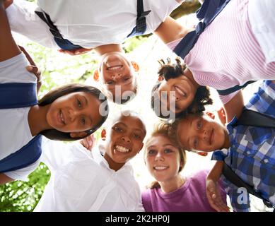 They love school. Cropped shot of elementary school kids. Stock Photo