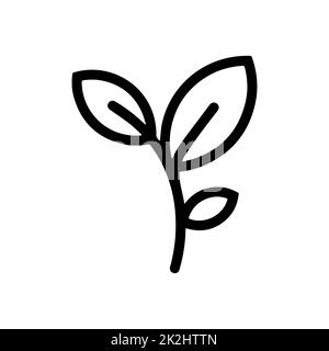 Plant thin line icon on white background - Vector Stock Photo