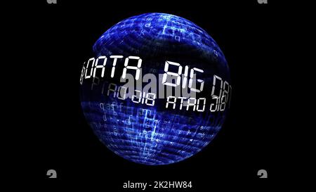 Big data concept on rotating sphere Stock Photo