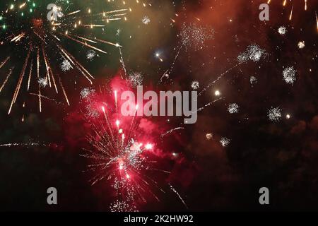 Fireworks against dark sky Stock Photo