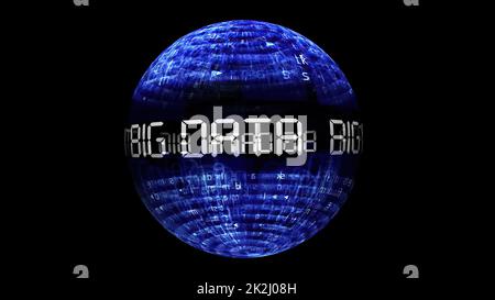 Big data concept on rotating sphere Stock Photo