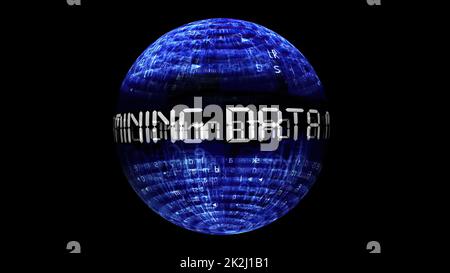 Data mining concept on rotating sphere Stock Photo