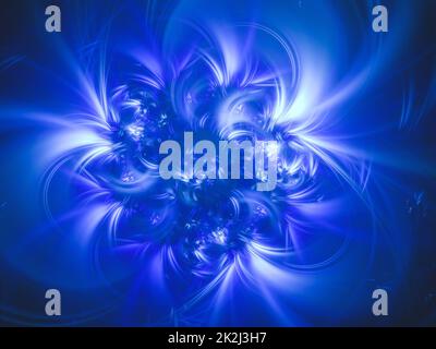 Abstract fractal art background, suggestive of astronomy and nebula. Computer generated fractal illustration art nebula blue explode Stock Photo