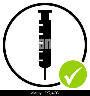 Covid-19 vaccine icon in circle Stock Photo