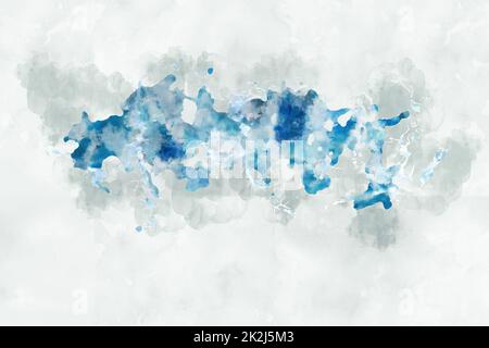 Blue abstract watercolor texture background. Hand painted watercolor background Stock Photo