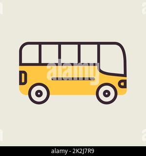 City bus flat vector icon Stock Photo