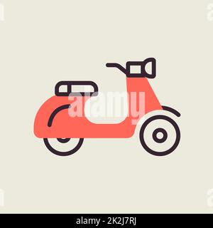Scooter moped flat vector icon Stock Photo