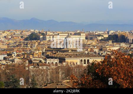 Rome, Italy - The view of the city from Janiculum hill and terrace Stock Photo