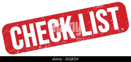 CHECK LIST text written on red rectangle stamp sign Stock Photo - Alamy