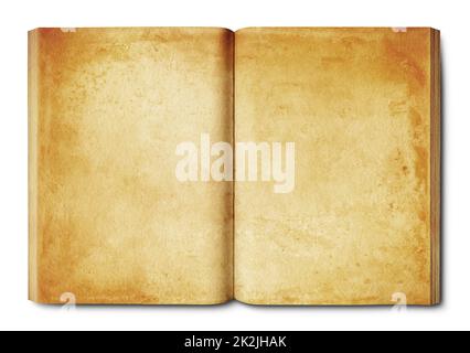 Vintage open book isolated on white background Stock Photo