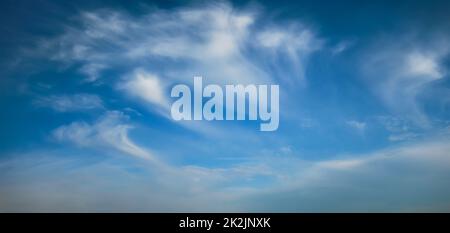 Blue sky with whie Cirrus clouds Stock Photo