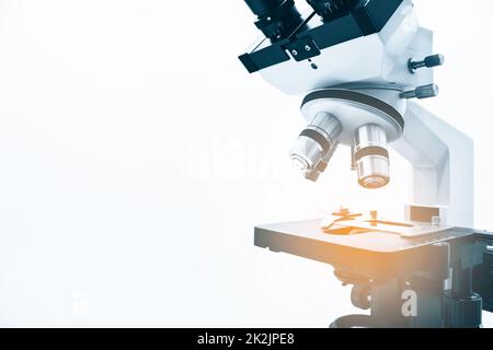 Microscope Isolated on the White Background Stock Photo