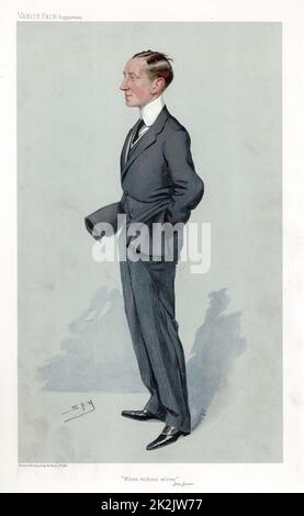 Guglielmo Marconi (1874-1937) Italian physicist and inventor. Pioneer of wireless telegraphy. Cartoon by 'Spy' (Leslie Ward) from 'Vanity Fair', London Stock Photo