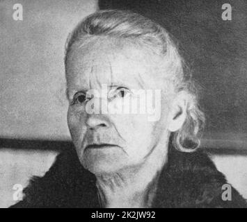 Marie Curie (1867-1934) Polish-born French physicist in 1931 Stock Photo