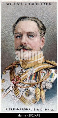 Douglas Haig, 1st Earl Haig of Bermersyde (1861-1928) Scottish-born British soldier. Commander-in-Chief British forces in France from 1915. Field-Marshal. Chromolithograph card Stock Photo