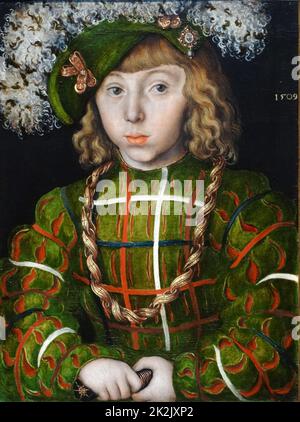 Portrait of John, Elector of Saxony (1503-1554) by Lucas Cranach the Elder (1472-1553) a German Renaissance painter and printmaker. Dated 16th Century Stock Photo