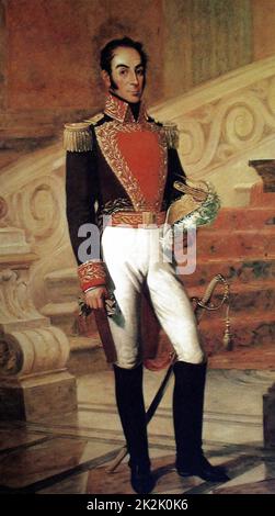 Simón Bolívar (1783 – 1830) Venezuelan political leader. Together with José de San Martín, he played a key role in Latin America's struggle for independence from Spain. Stock Photo