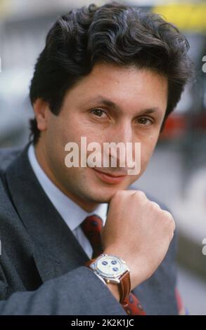 French journalist and TV presenter Patrick de Carolis. Paris, September 1989. Stock Photo