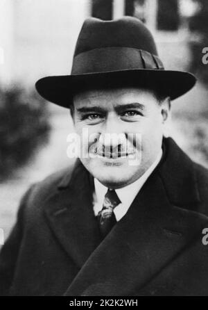 Portrait of Edouard Daladier, French statesman, minister under the Third Republic during the inter-war period. October 1929 Stock Photo