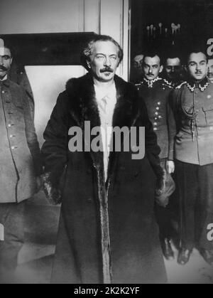 Ignacy Jan Paderewski, Polish pianist and composer, and also a politician. He was the prime minister and foreign minister of Poland in 1919, and represented Poland at the Paris Peace Conference in 1919. Photo ca.1915 Stock Photo